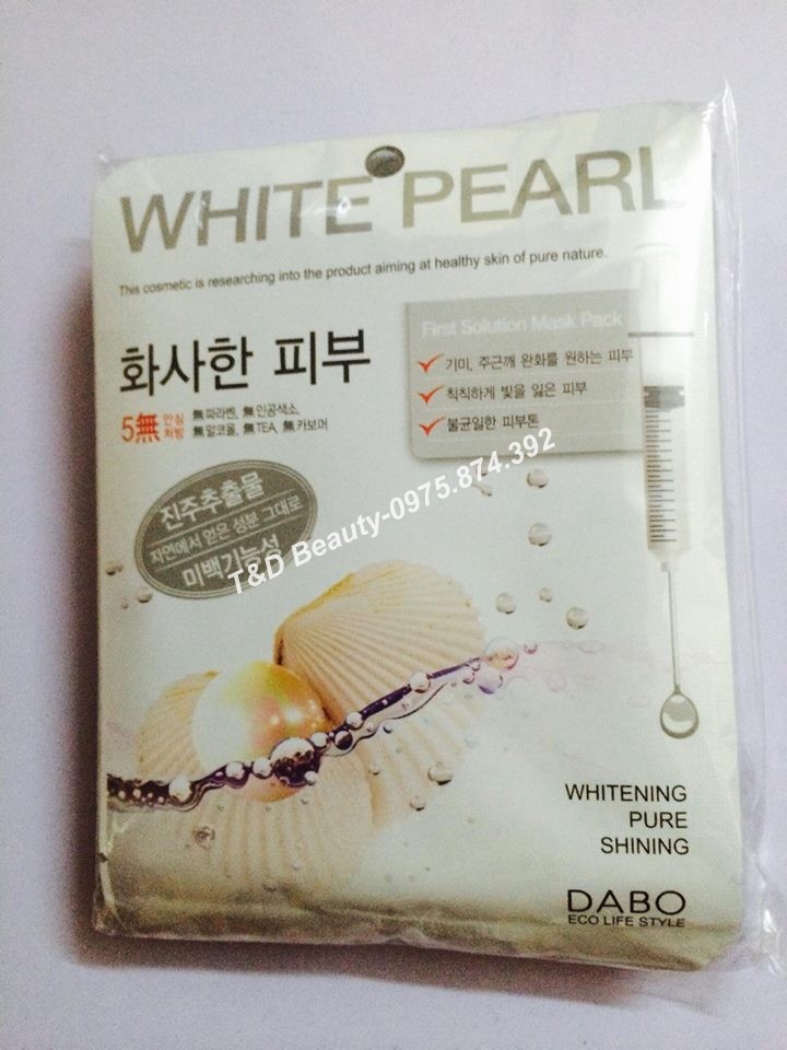 Mặt nạ đắp mặt ngọc trai white pearl Dabo Hàn Quốc