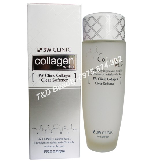 Nước hoa hồng Trắng da 3W Clinic Collagen Clear Softener