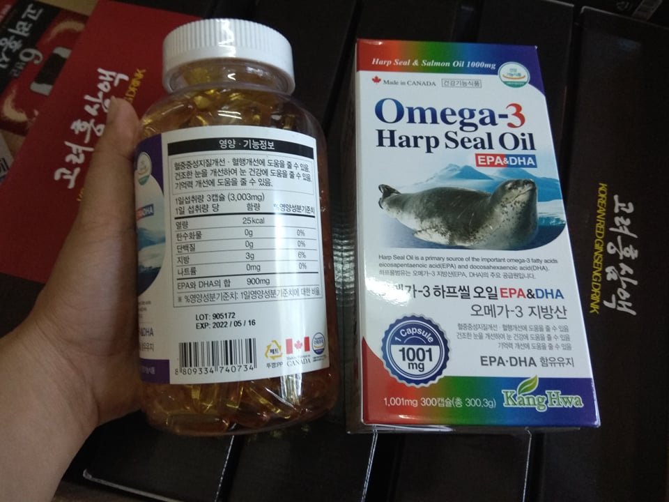 Tinh dầu hải cẩu Omega 3 Harp Seal Oil 300 Hàn Quốc